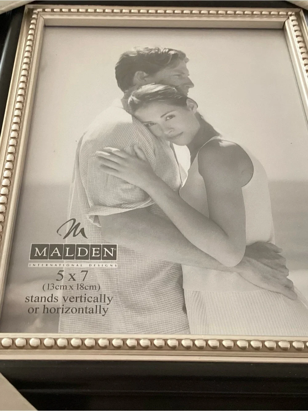 Malden Black 5x7 Photo Frame Set with Silver Beaded Trim